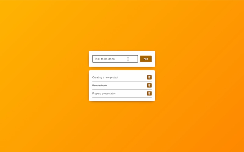 To do list application built with JavaScript for adding, completing, and deleting tasks